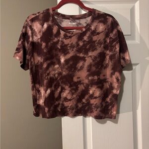 Old Navy Women's Tie-Dye Crop Top - maroon